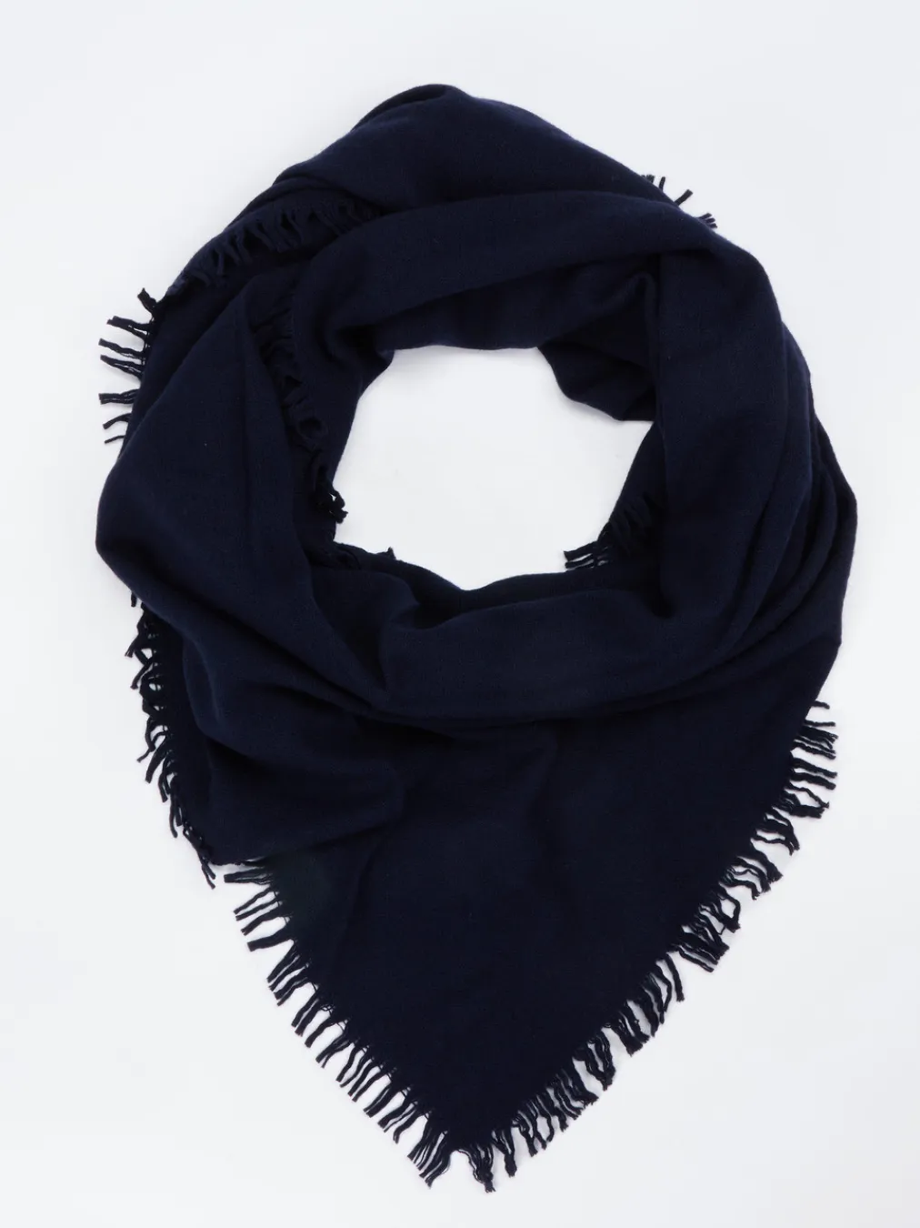 – Dreieckstuch aus Wolle-Kaschmir Dunkel-Blui Outlet