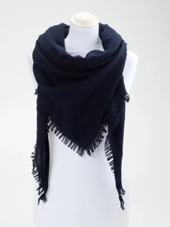 – Dreieckstuch aus Wolle-Kaschmir Dunkel-Blui Outlet