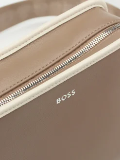 – Schultertasche aus Kalbleder in Taupe-Boss Outlet