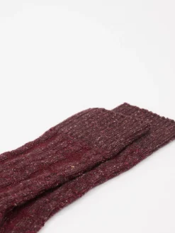 – Freizeitsocken aus Wolle bordeaux meliert-Burlington Sale