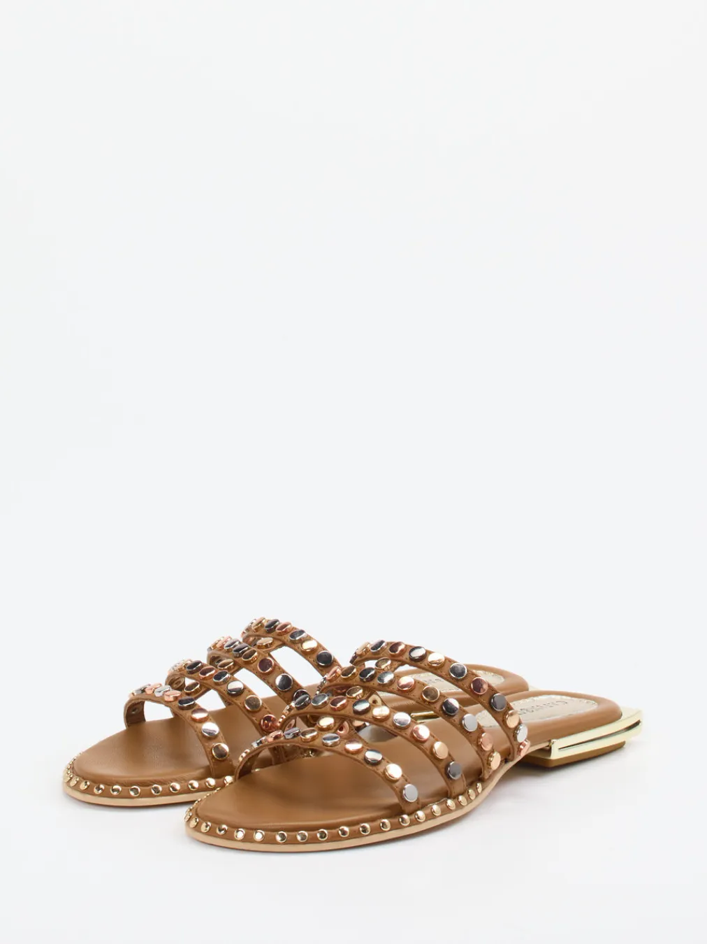 – Pantolette aus Kalbleder cognac-CAFèNOIR Outlet