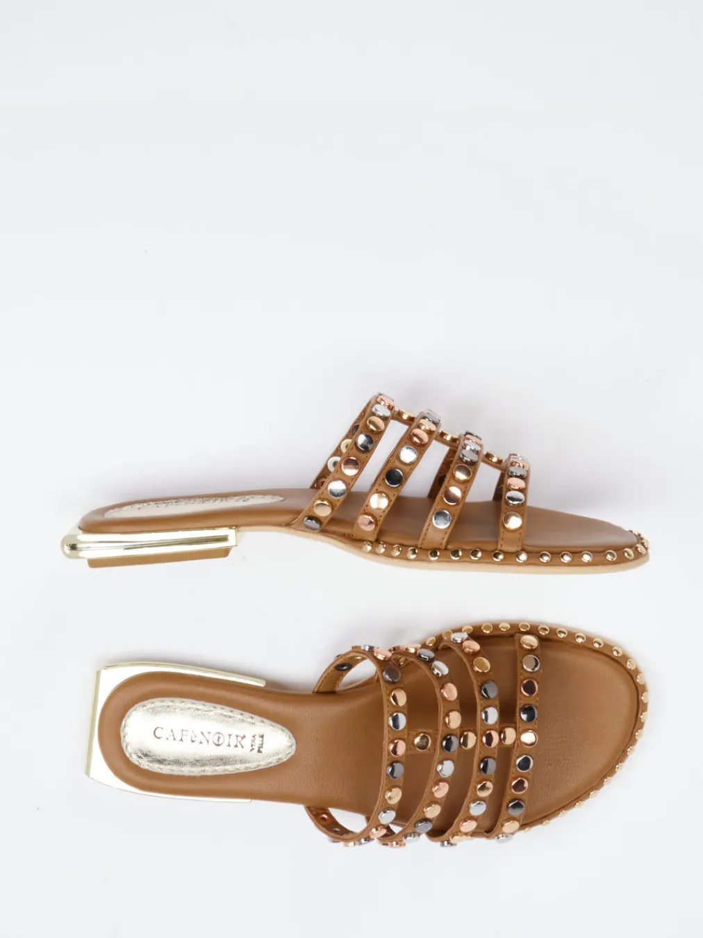 – Pantolette aus Kalbleder cognac-CAFèNOIR Outlet