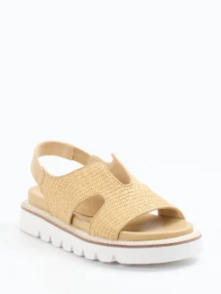 – Plateau-Sandalen aus Kalbleder geflochten-CAFèNOIR Hot