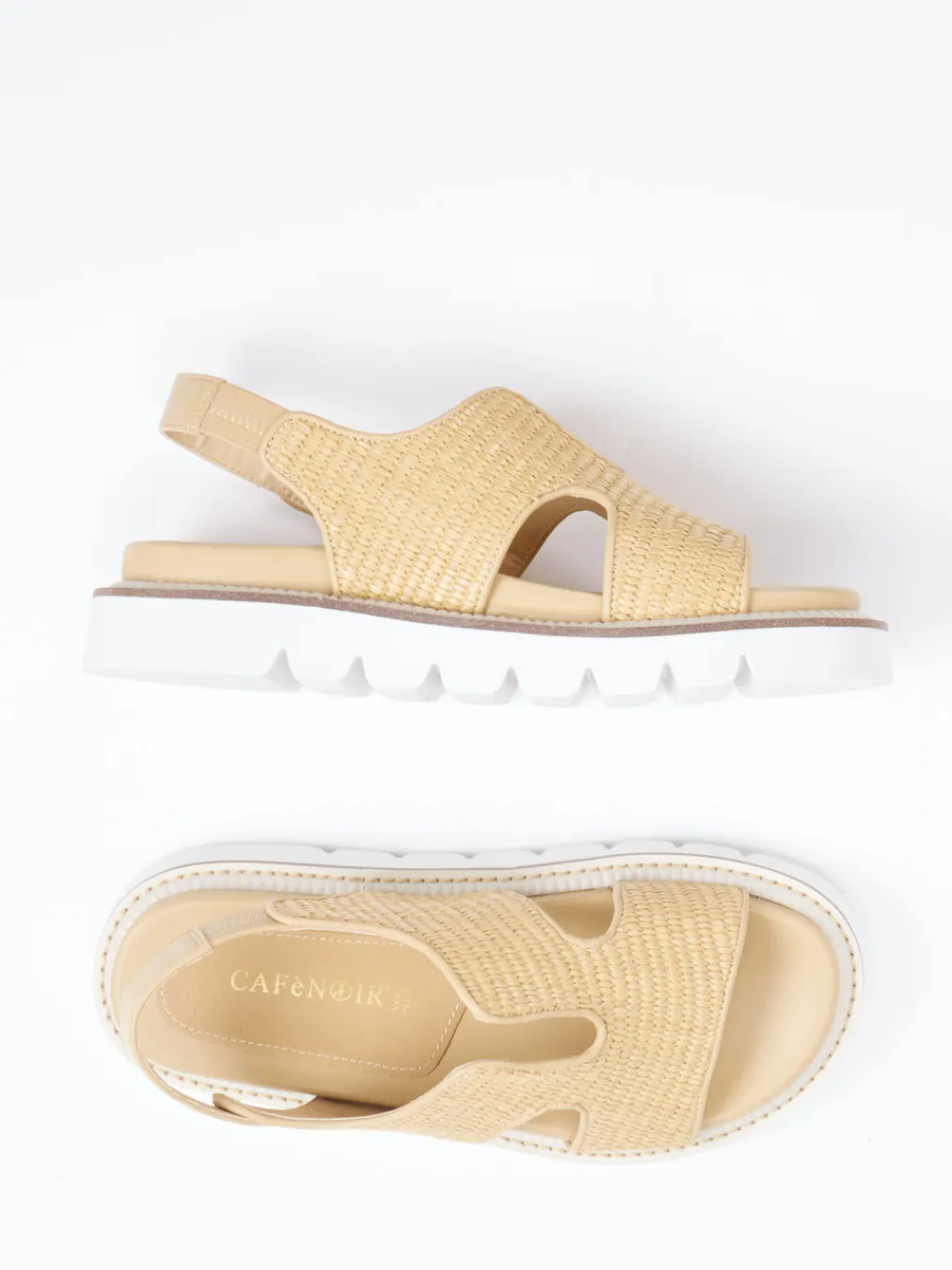 – Plateau-Sandalen aus Kalbleder geflochten-CAFèNOIR Hot