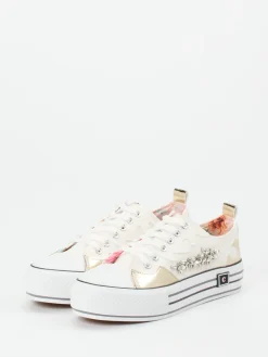 – Plateau-Sneaker aus Textil mit Goldakzenten-CAFèNOIR Best