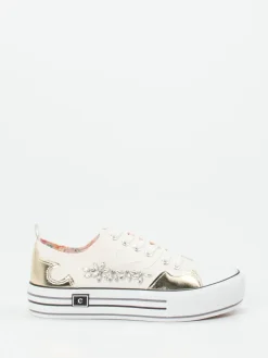 – Plateau-Sneaker aus Textil mit Goldakzenten-CAFèNOIR Best