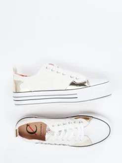 – Plateau-Sneaker aus Textil mit Goldakzenten-CAFèNOIR Best