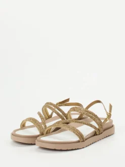 – Riemchensandale aus Metallicleder-CAFèNOIR Sale