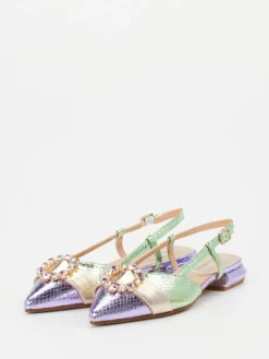 – Slingback-Ballerinas aus Metallicleder fliederfarben-CAFèNOIR Best