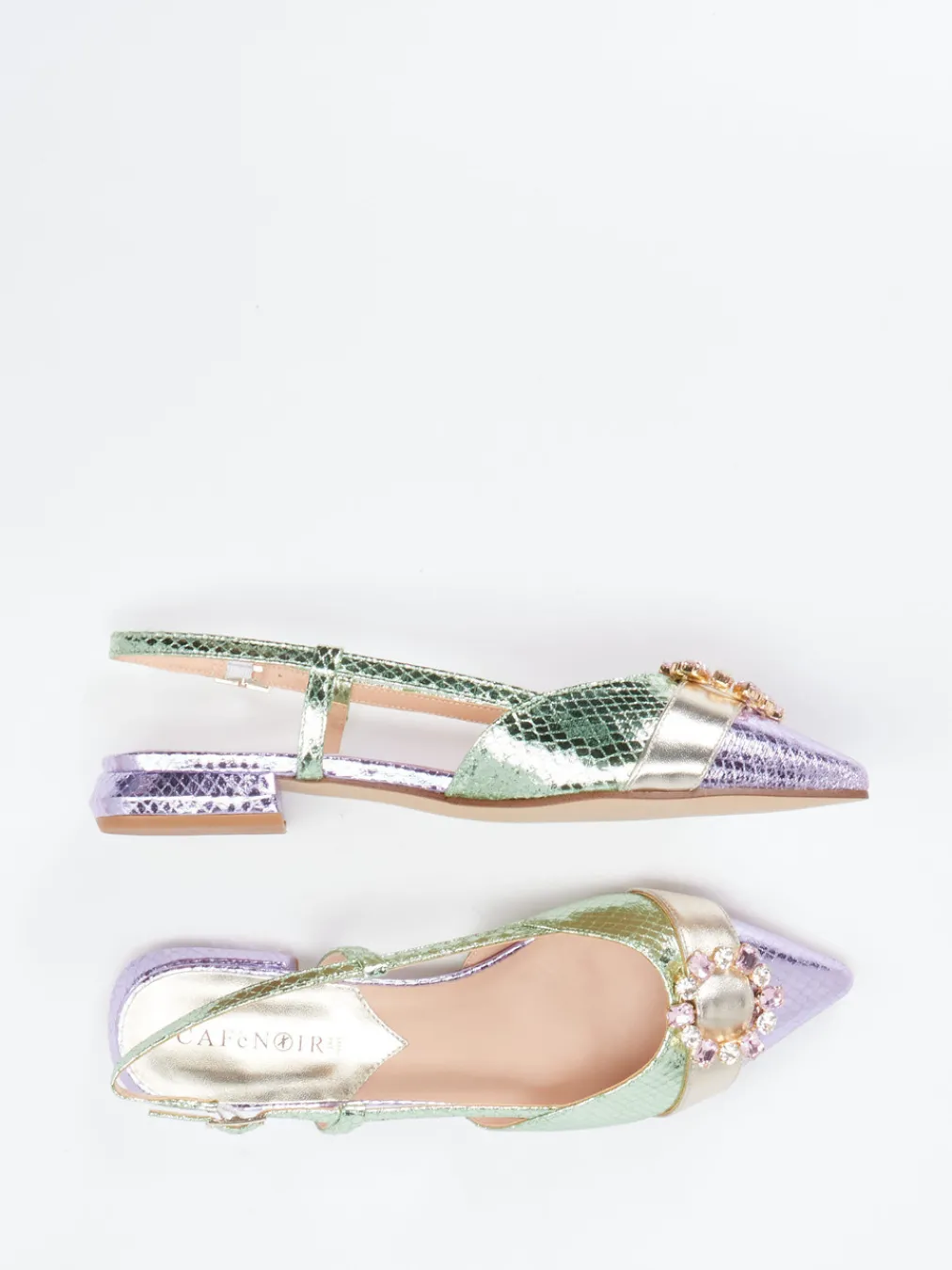 – Slingback-Ballerinas aus Metallicleder fliederfarben-CAFèNOIR Best