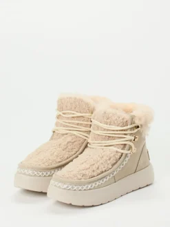 – Stiefelette aus Metallic mit Kunstfell-CAFèNOIR Clearance