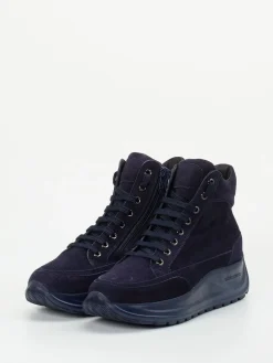 – High-Top Sneaker aus Veloursleder Dunkel-Candice Cooper Clearance
