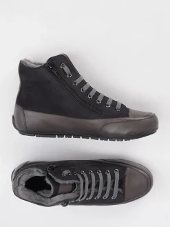 – High-Top Sneaker aus Nubukleder anthrazit-Candice Cooper Clearance