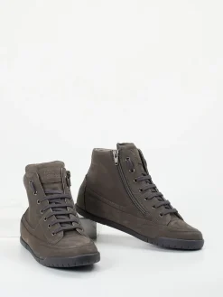 – High-Top Sneaker aus Nubukleder Anthrazit-Candice Cooper Clearance