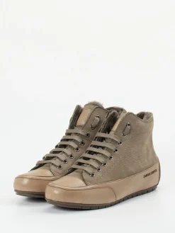 – High-Top Sneaker aus Nubukleder Taupe-Candice Cooper Hot