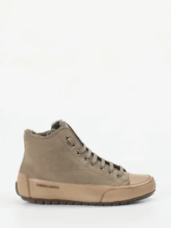 – High-Top Sneaker aus Nubukleder Taupe-Candice Cooper Hot