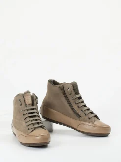 – High-Top Sneaker aus Nubukleder Taupe-Candice Cooper Hot