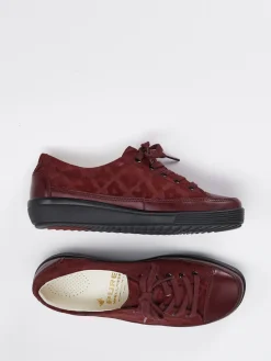 – Komfort-Sneaker aus geprägtem Leder bordeaux-Christian Dietz Discount
