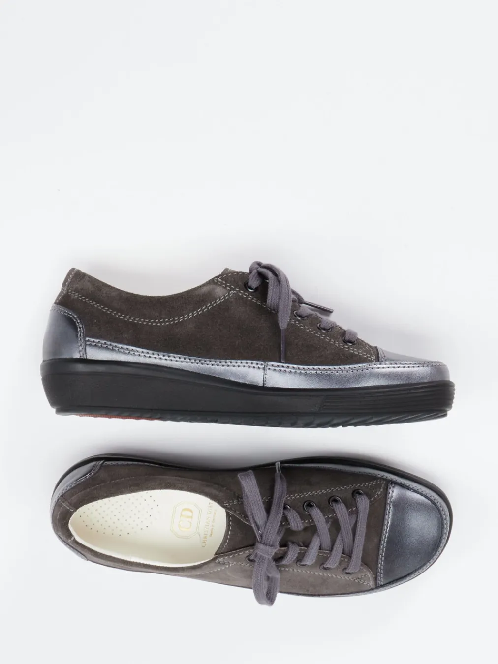 – Komfort-Sneaker aus Veloursleder anthrazit-Christian Dietz Outlet