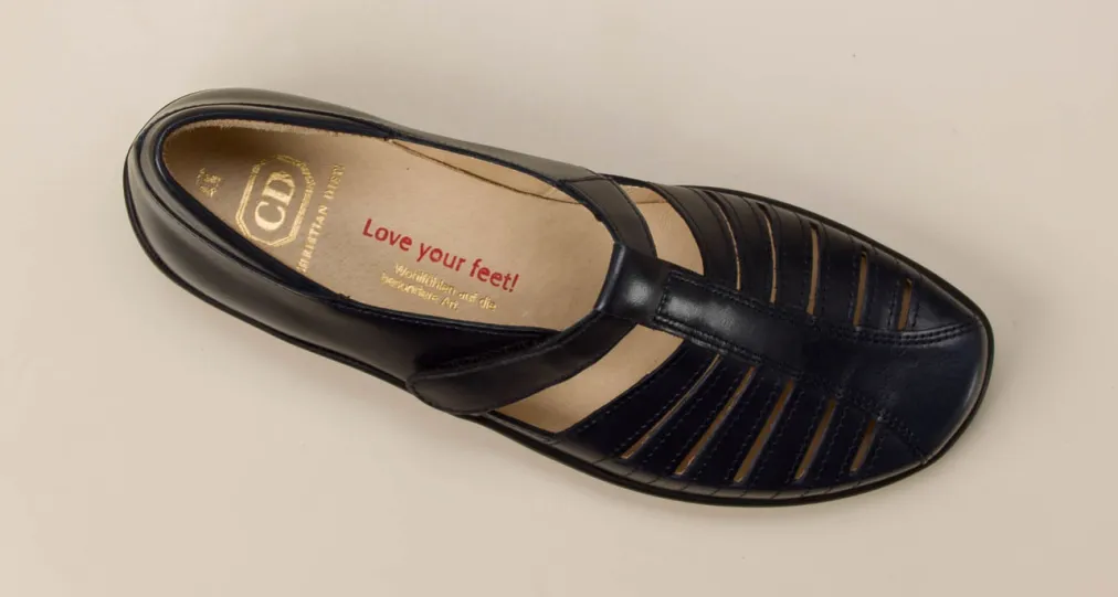 – Spangenschuh aus Kalbleder Dunkel-Christian Dietz Online