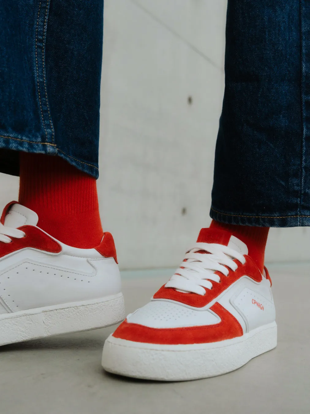 – Sneaker aus Kalbleder in -Rot-Copenhagen Outlet