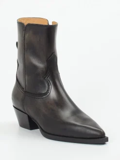 – Western-Stiefeletten aus Leder dunkelbraun-Copenhagen Sale