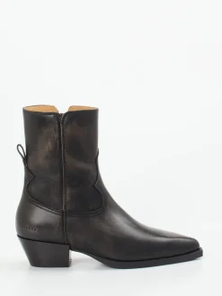 – Western-Stiefeletten aus Leder dunkelbraun-Copenhagen Sale