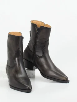 – Western-Stiefeletten aus Leder dunkelbraun-Copenhagen Sale