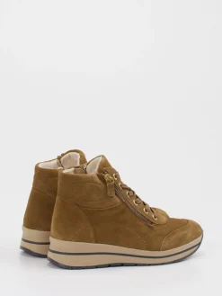 – Keilstiefelette aus Veloursleder cognac-Cypres Soft Clearance