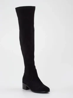 – Overknee-Stiefel aus Veloursleder-Di Lauro Outlet
