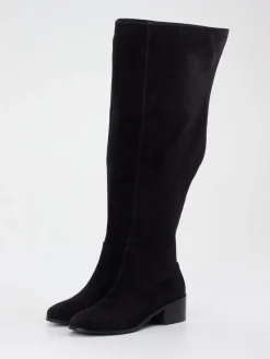 – Overknee-Stiefel aus Veloursleder-Di Lauro Outlet