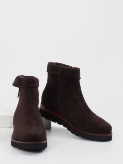 – Stiefeletten aus Veloursleder Dunkel-Di Lauro Sale