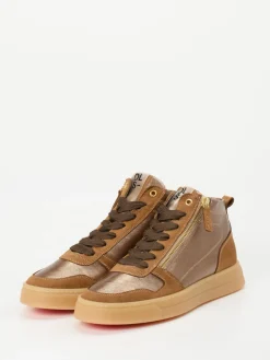 – High-Top Sneaker aus Metallicleder bronze-DL Sport Outlet