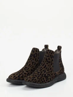 – Chelsea Boots aus Veloursleder Leoprint-Donna Carolina Outlet