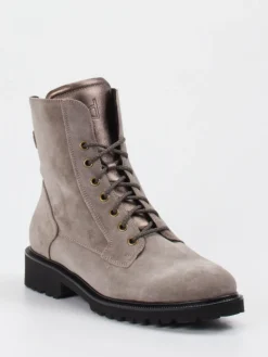 – Schnürstiefeletten aus Veloursleder in Taupe-Durea Hot