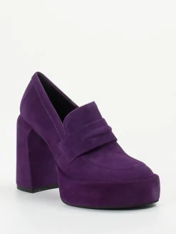 – Plateau-Loafer aus Veloursleder Violett-Elena Iachi Clearance
