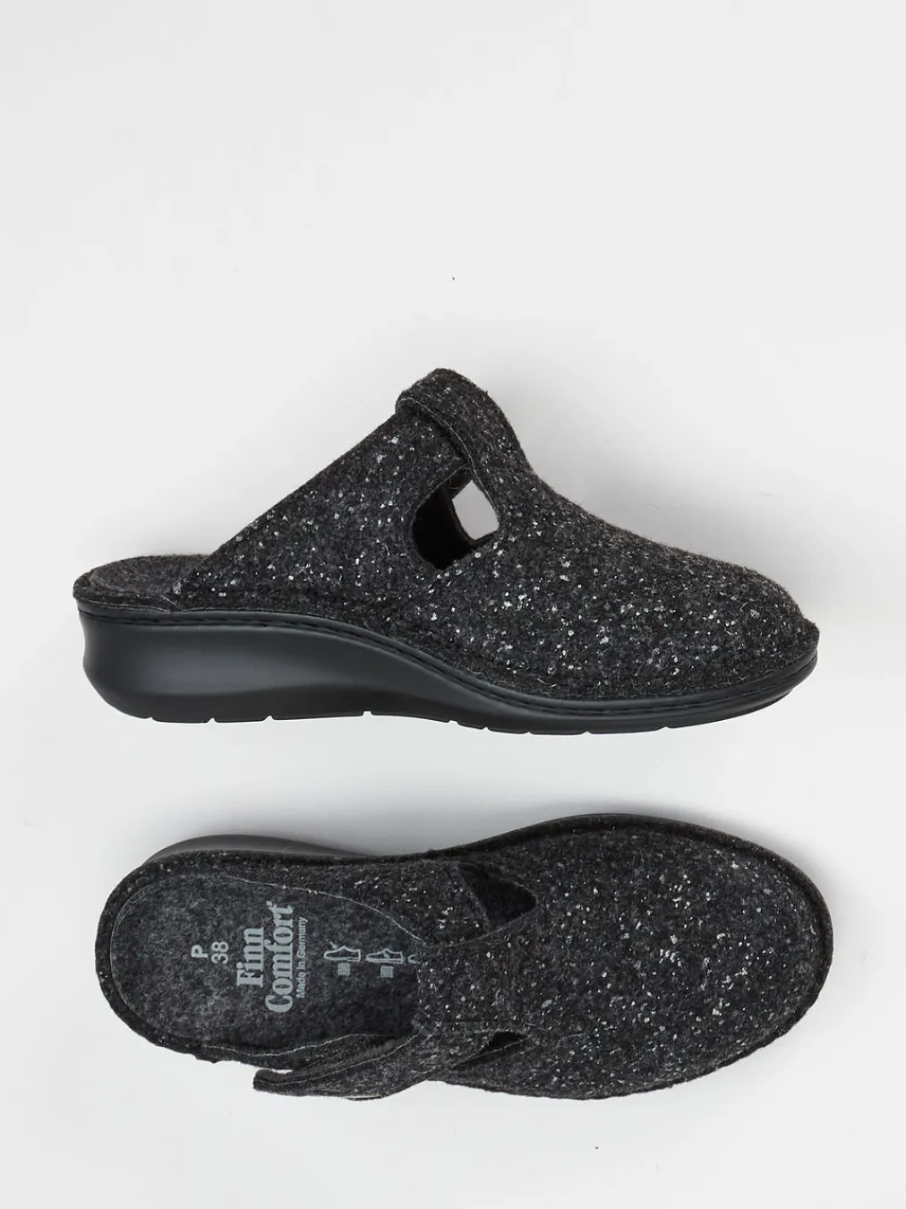 – Komfort-Pantoletten aus Filz anthrazit-Finn Comfort Clearance