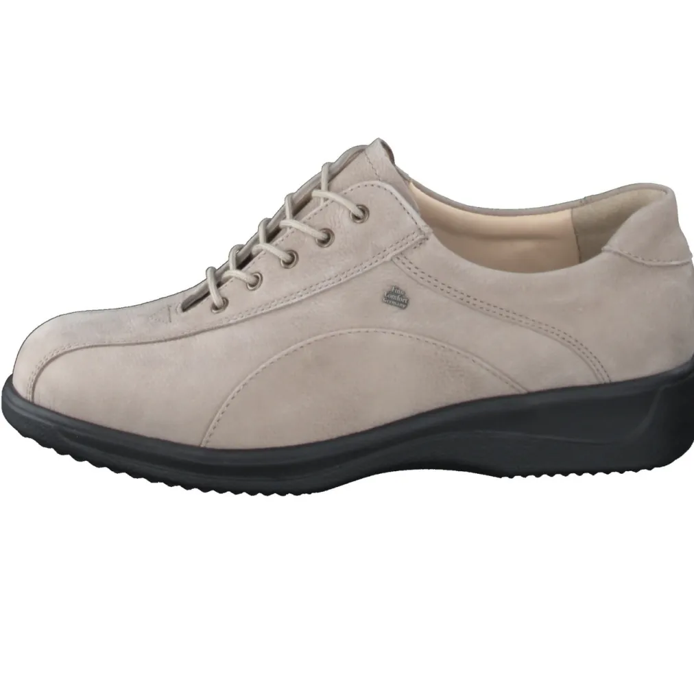 – Komfort-Schnürschuhe aus Nubukleder Beigegrau-Finn Comfort Discount