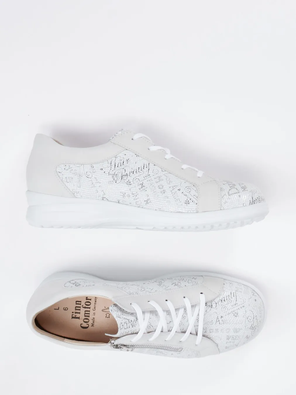 – Komfort-Sneaker aus geprägtem Leder Offwhite-Finn Comfort Sale