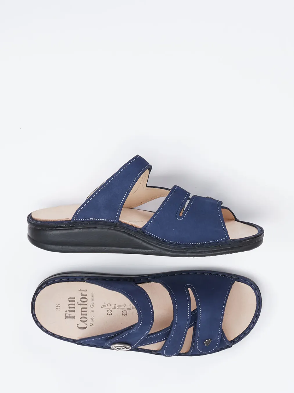 – Pantolette aus Nubukleder marine-Finn Comfort