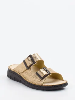 – Pantolette aus Metallicleder goldfarben-Finn Comfort New