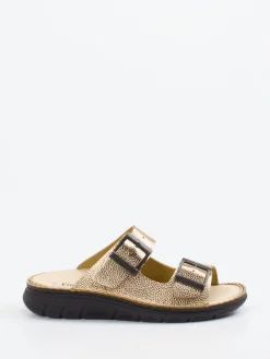 – Pantolette aus Metallicleder goldfarben-Finn Comfort New