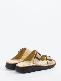 – Pantolette aus Metallicleder goldfarben-Finn Comfort New