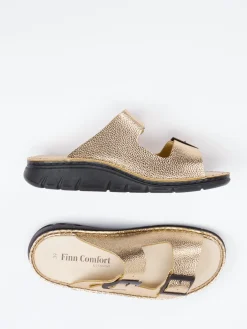 – Pantolette aus Metallicleder goldfarben-Finn Comfort New