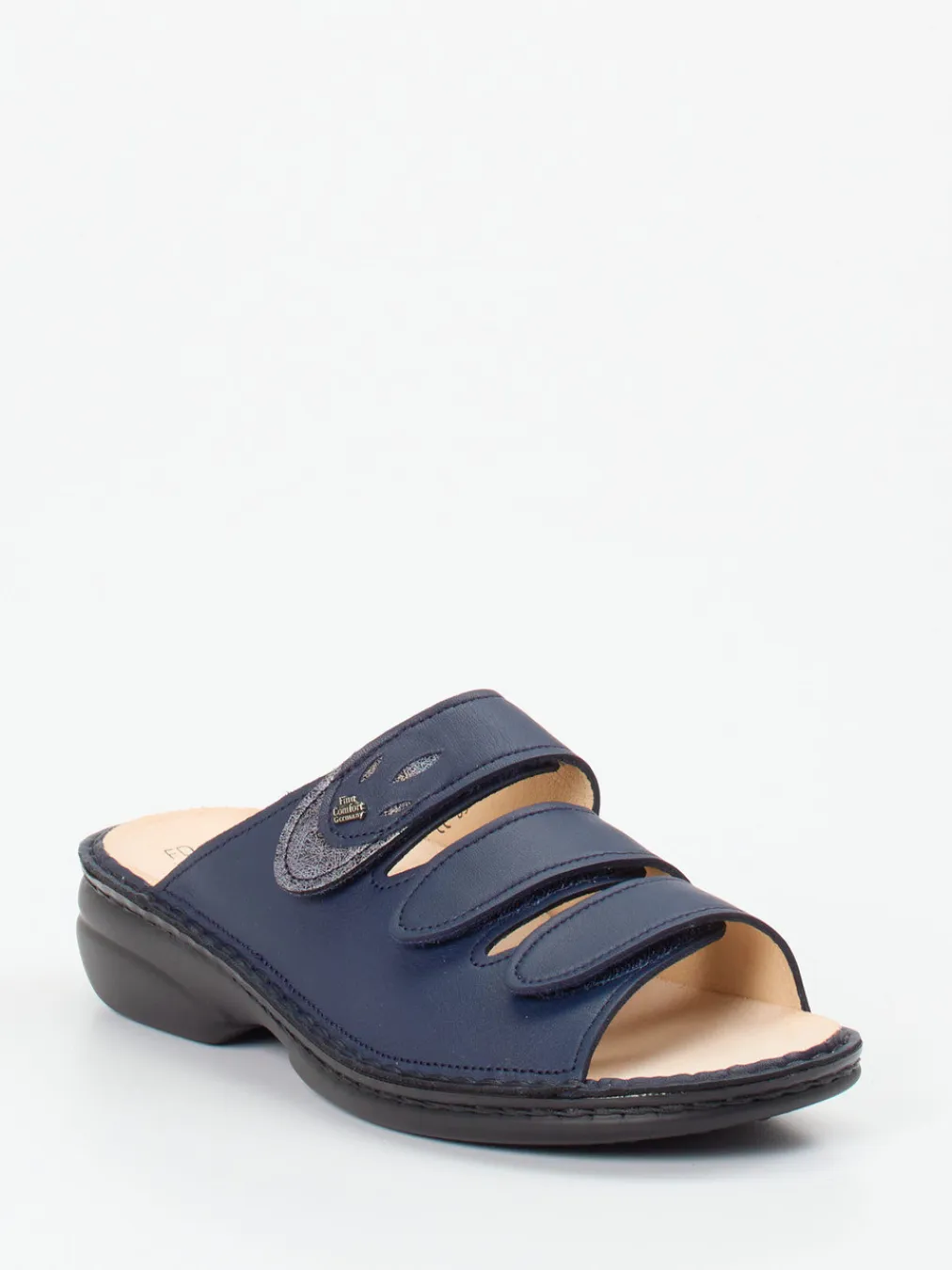 – Pantolette aus Kalbleder Dunkel-Finn Comfort Hot