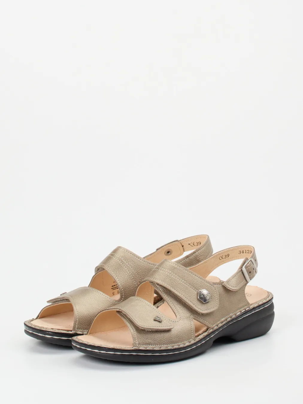 – Sandale aus Metallicleder Champagner-Finn Comfort Best