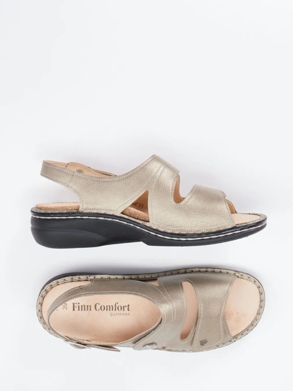 – Sandale aus Metallicleder Champagner-Finn Comfort Best