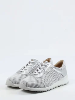 – Sneaker aus Textil und Metallicleder silber-Finn Comfort Best