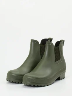 – Gummistiefelette aus Synthetik in Oliv-Fischer