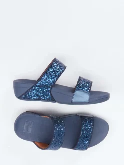 – Komfort-Slides aus Textil mit Glitzer-FitFlop Sale